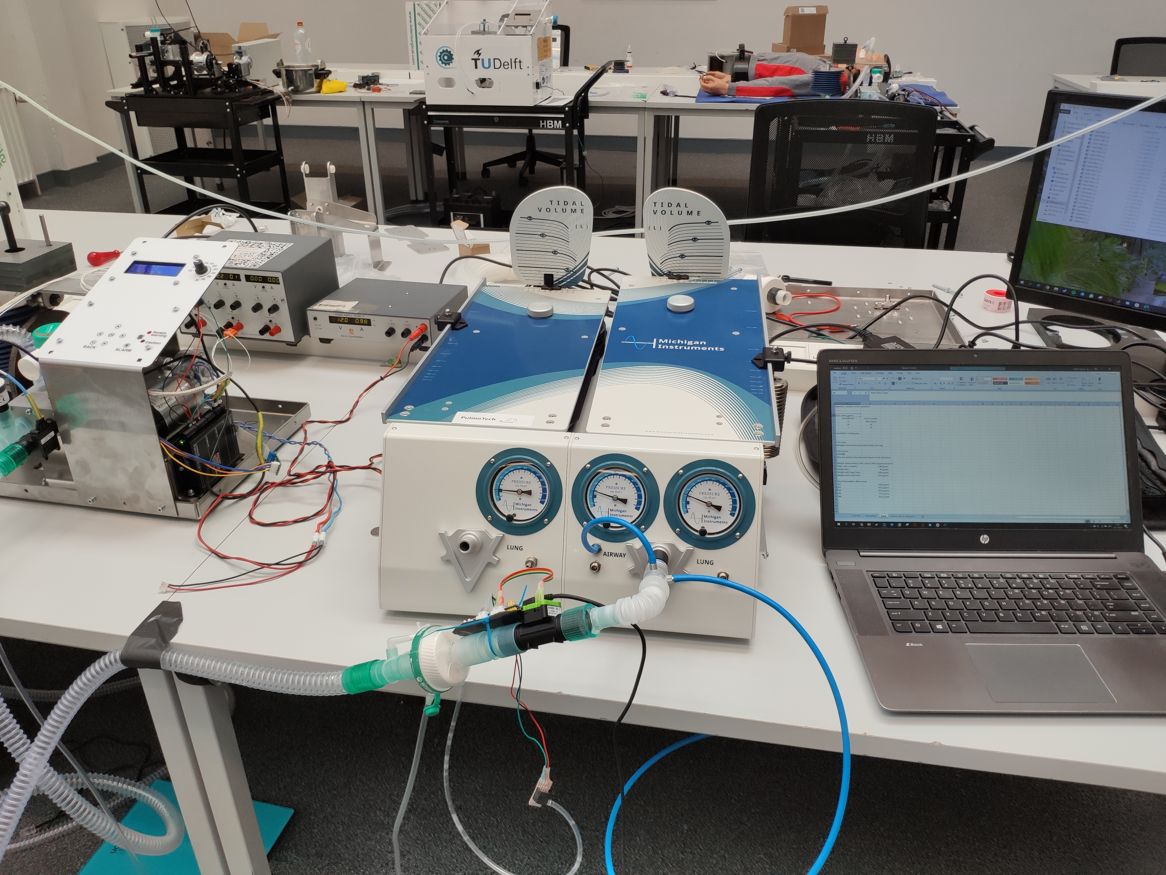 Experimental setup in the stilteruimte of TU Delft
